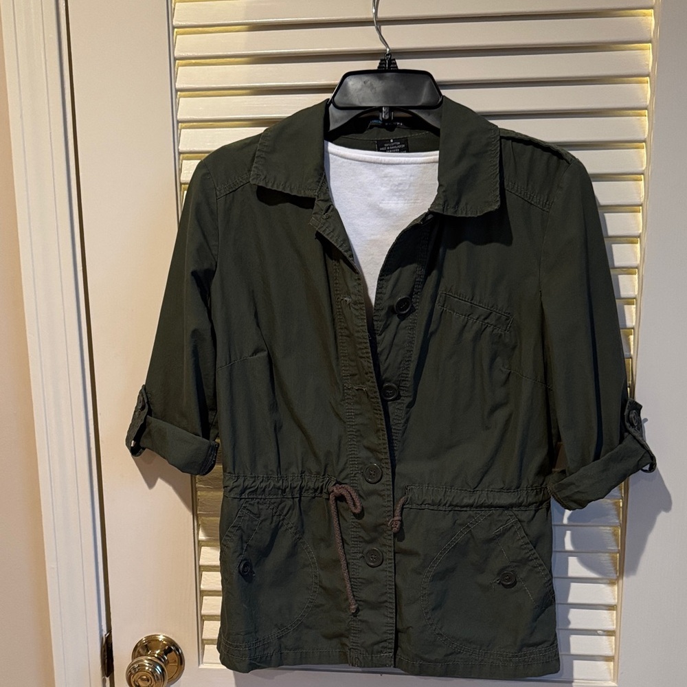 French Cuff Olive Green Utility Jacket size Small